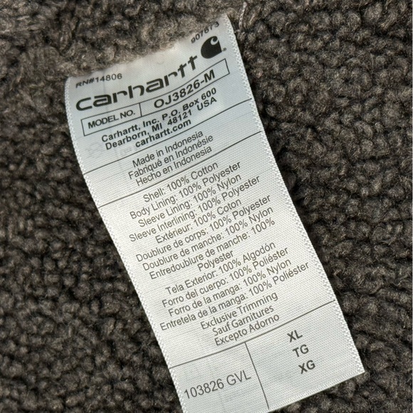 Carhartt Hoodie Utility Jacket Men’s XL Sherpa Lined Washed Duck Outerwear Gray - Picture 11 of 15